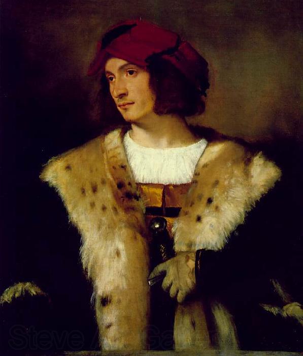 TIZIANO Vecellio Portrait of a Man in a Red Cap er France oil painting art